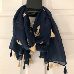 FREE WITH PURCHASE | NWT Navy Blue Anchor Scarf
